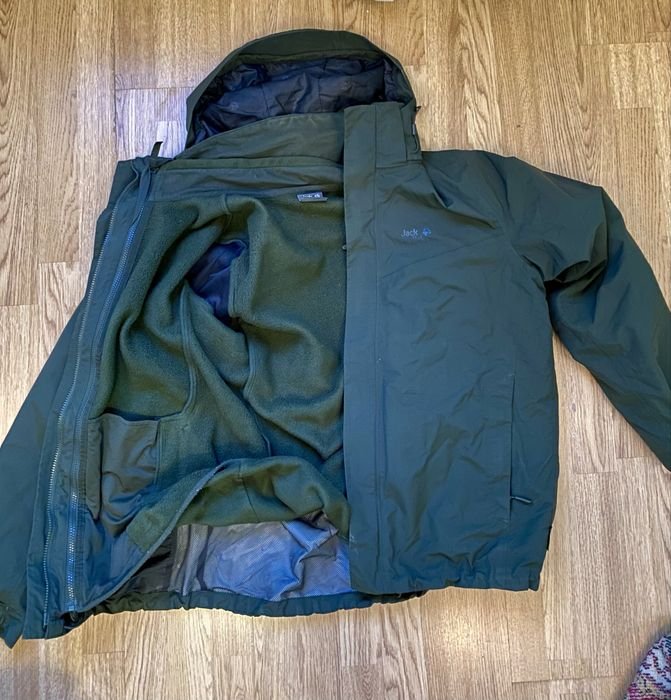 Uomo Jack Wolfskin Giacca a Vento Verde 40