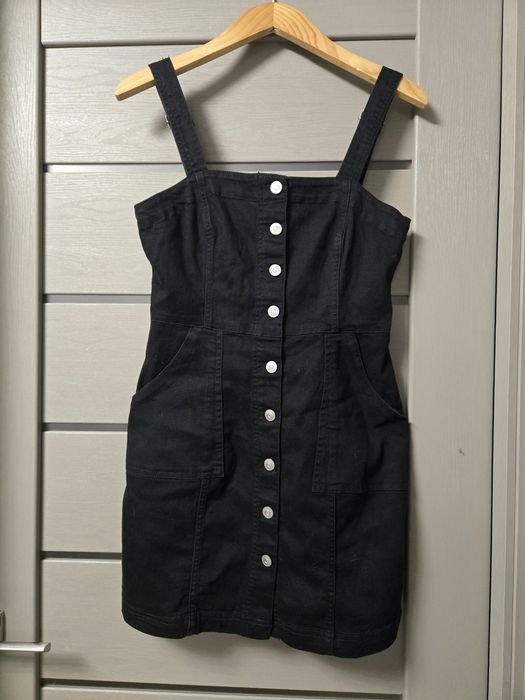 Damen Kleid Schwarz Denim 36