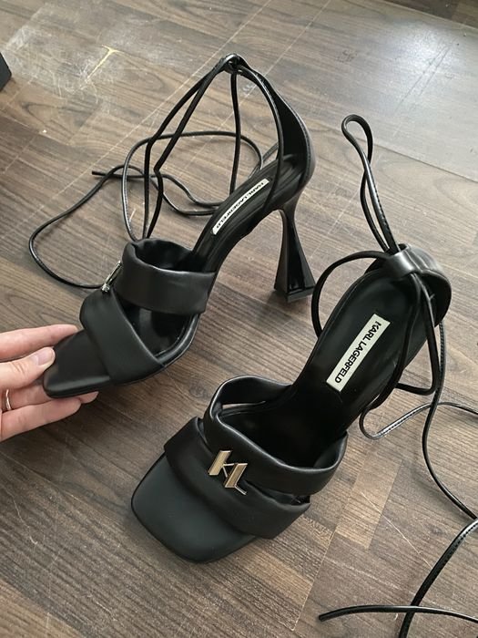 Women Heels Black Leather 38