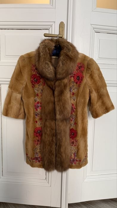 Donna Valentino Cappotto Oro Pelliccia 36