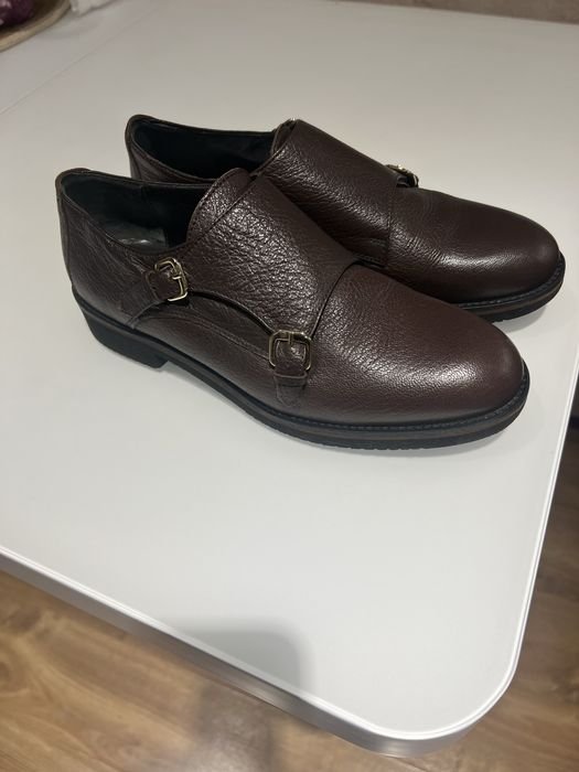 Damen Navyboot Monk Straps Braun Leder 38