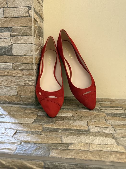 Damen Absatzschuhe Rot Wildleder 37