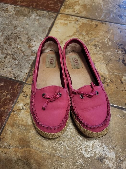 Women UGG Loafers Pink Suede 37