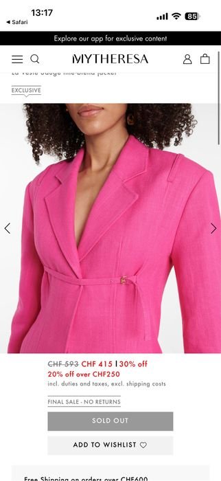 Donna Jacquemus Blazer Rosa 34