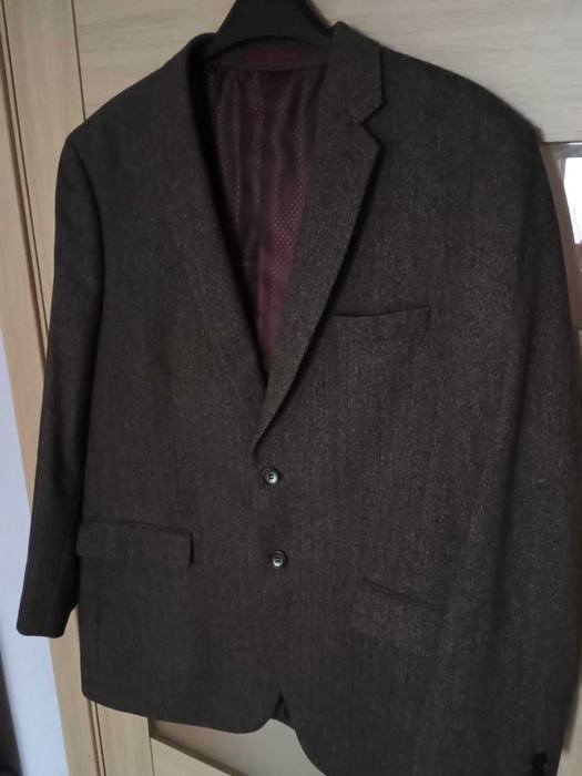 Herren Tweed Sakko Braun 46