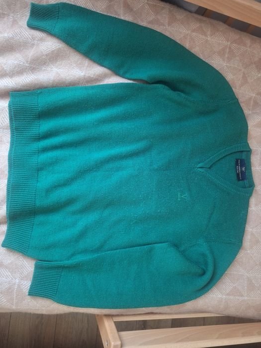 Herren Versace Pullover Grün Wolle 38