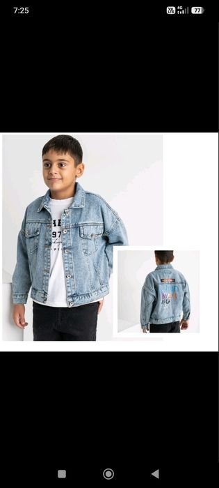 Uomo Giacca di Jeans Blu Taglia Unica