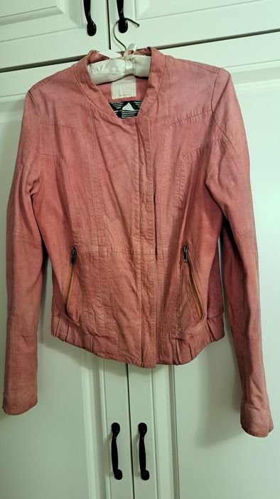 Men Numph Leather Jacket Pink Nubuck