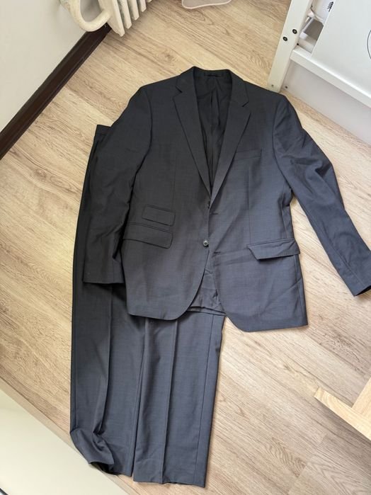 Men Hugo Boss Suit Grey Wool 40