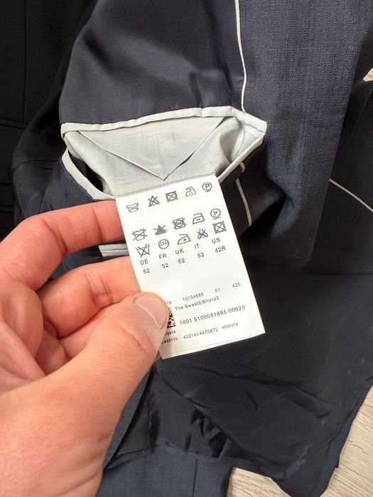 Men Hugo Boss Suit Grey Wool 40