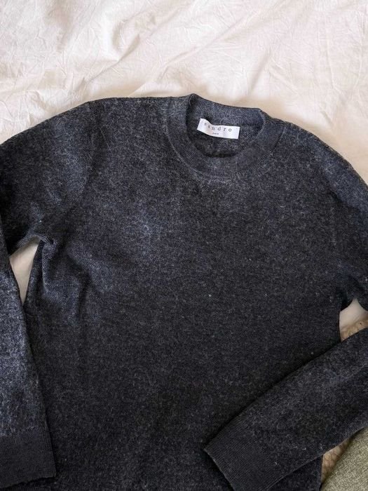 Women Sandro Sweater Grey Wool 36