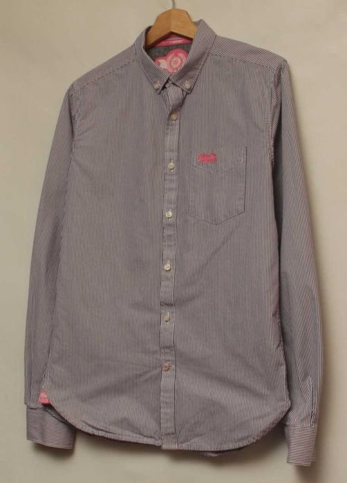 Мужской Superdry Рубашка Фиолетовая Хлопок 36