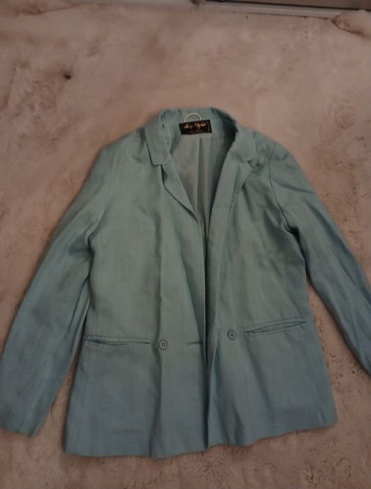 Women Vintage Blazer Blue 42