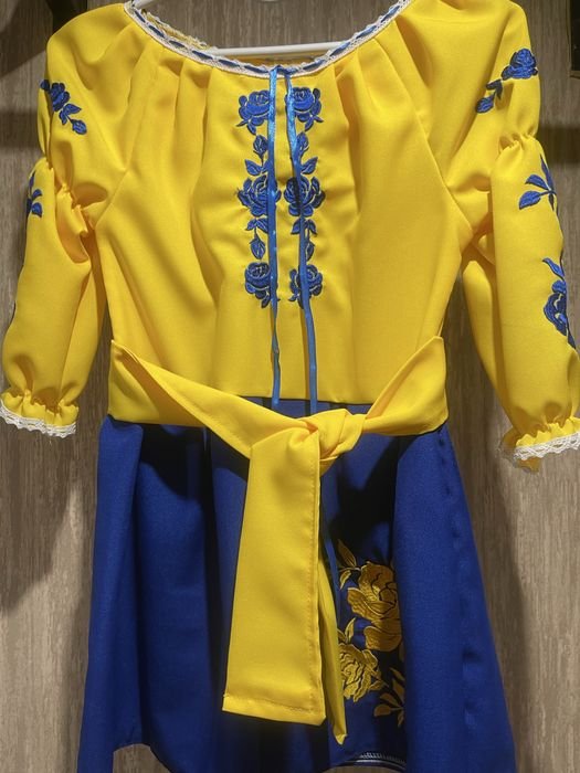 Женское Вышитое Платье Многоцветное 