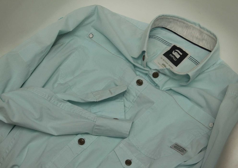 Мужской G-Star Raw Рубашка Тёмно-синий Хлопок 38