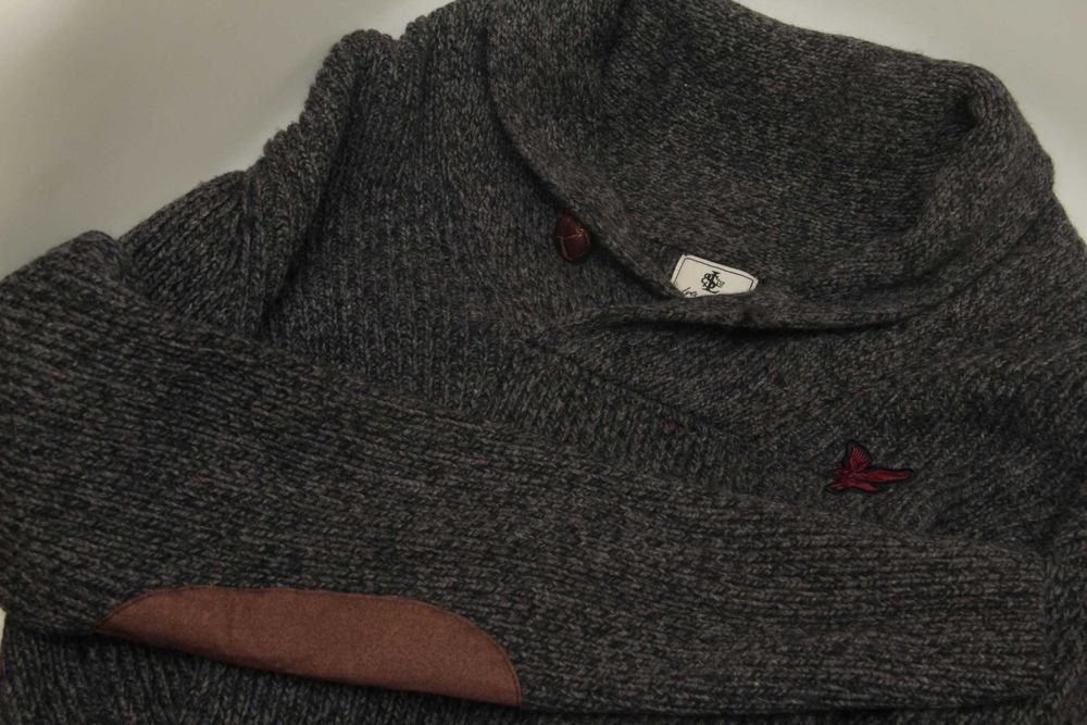 Мужской Lyle & Scott Свитер Серый Шерсть 38