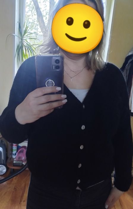Femme Pull Noir Laine Mélangée 42