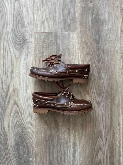 Men Timberland Loafers Brown Leather 36