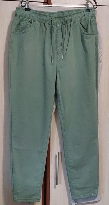 Women Trousers Light Olive Denim 46