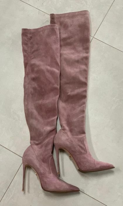 Femme Le Silla Bottes Hautes Roses Suède 38