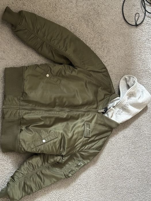 Uomo Alpha Industries Giacca Bomber Verde 40