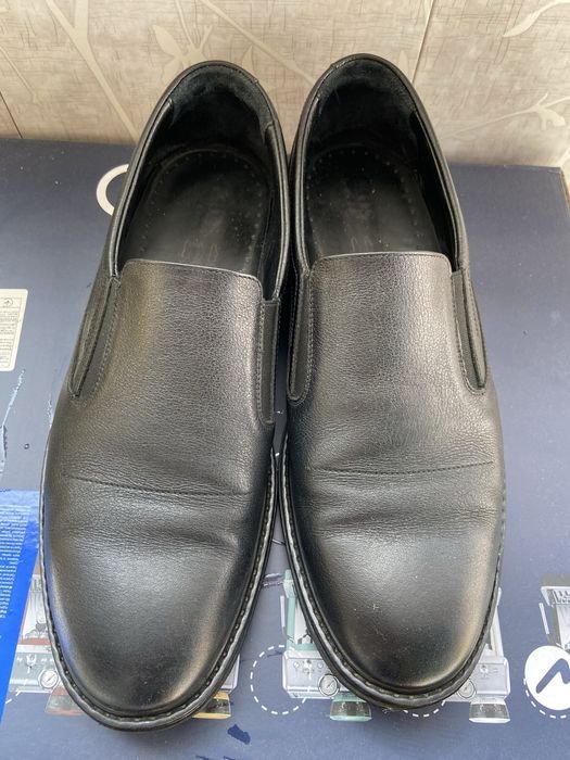 Men Heels Black Leather 42
