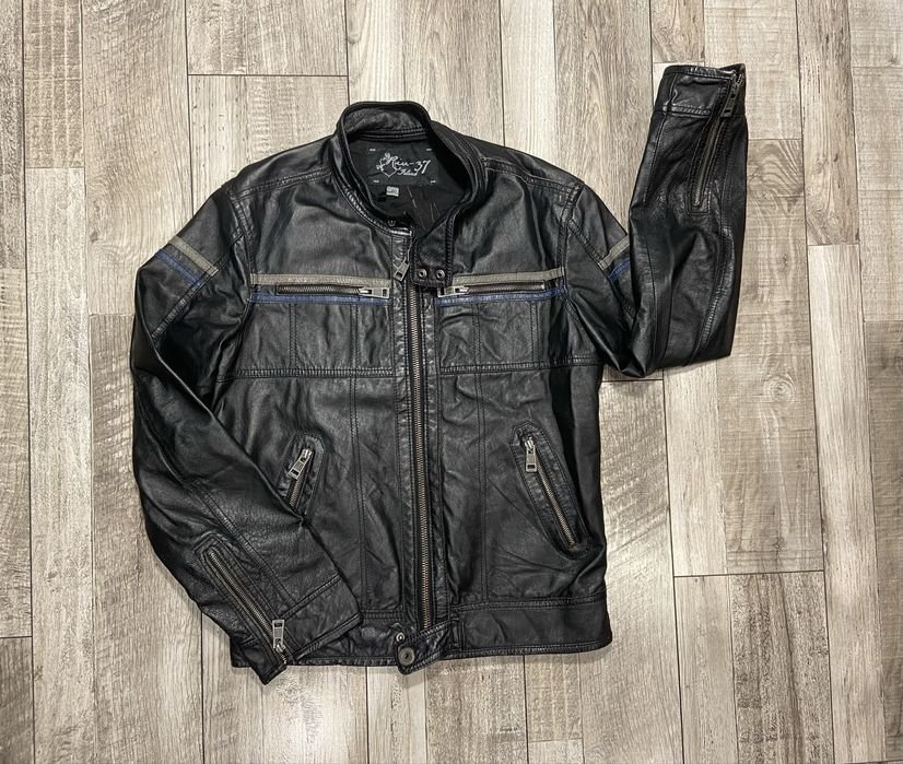 Men Leather Jacket Black Leather S