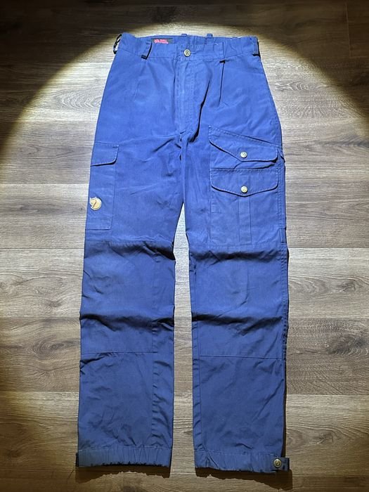 Men Fjallraven Trousers Navy Cotton 30