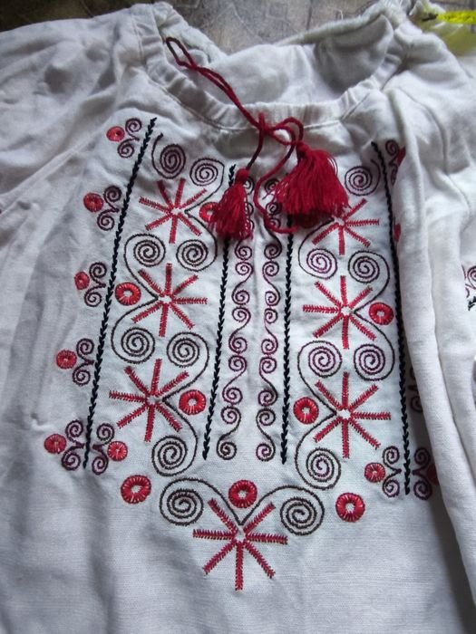 Women Linen Embroidered Shirt Multicolor Other