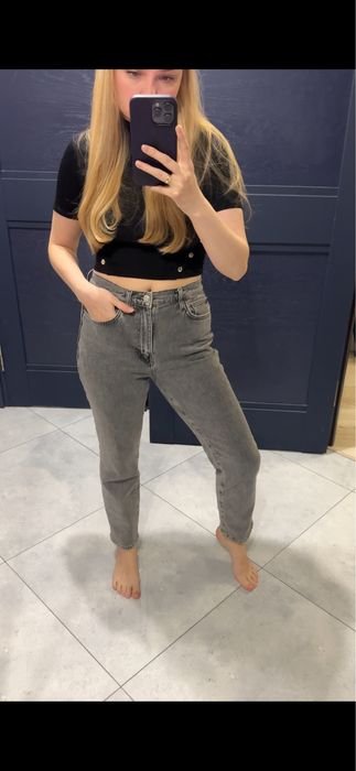 Donna Mango Jeans Grigio 38