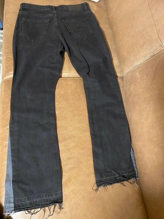 Men Flared Jeans Black Denim 32