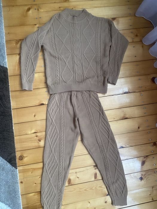 Femme Costume Tricoté Chaud Marron 38