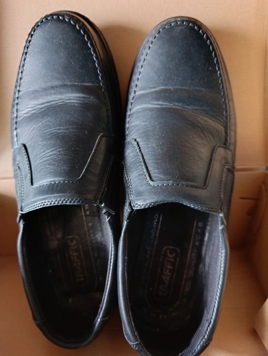 Uomo Heels Nero Pelle 45