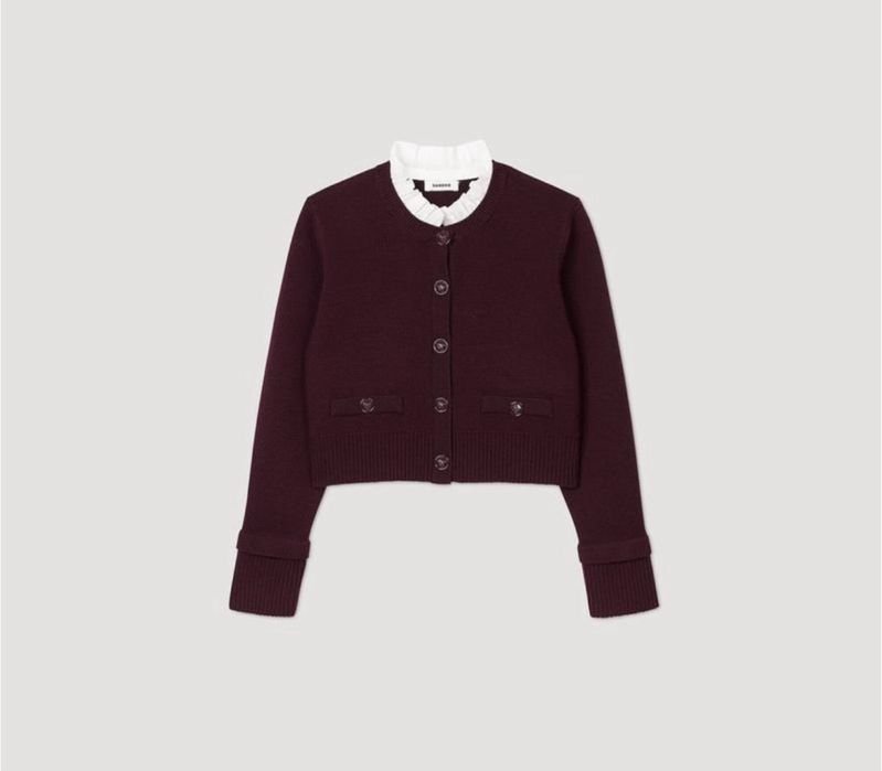 Damen Sandro Pullover Burgunder 36
