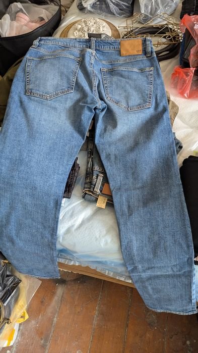Uomo Jeans Blu Navy Denim 32