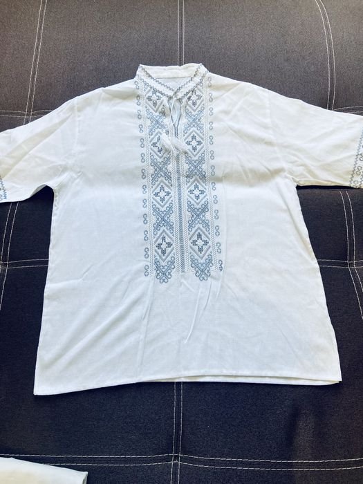 Men Embroidered Shirt White 46