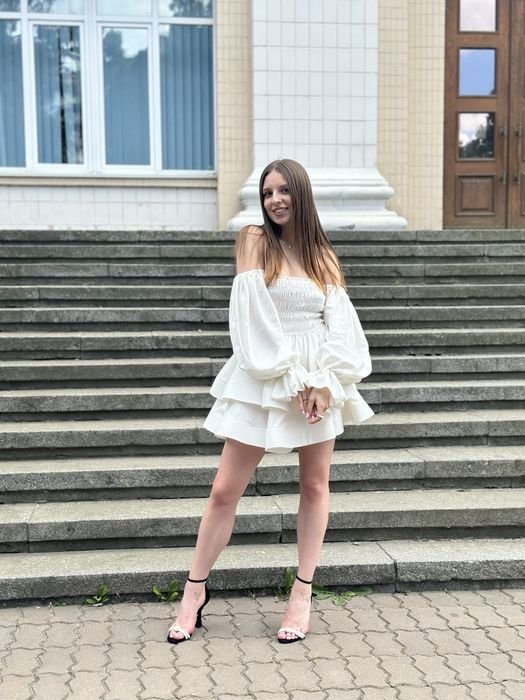 Damen ivina_boutique Kleid Weiß  