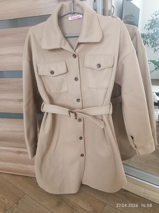 Donna Cappotto Beige Taglia S
