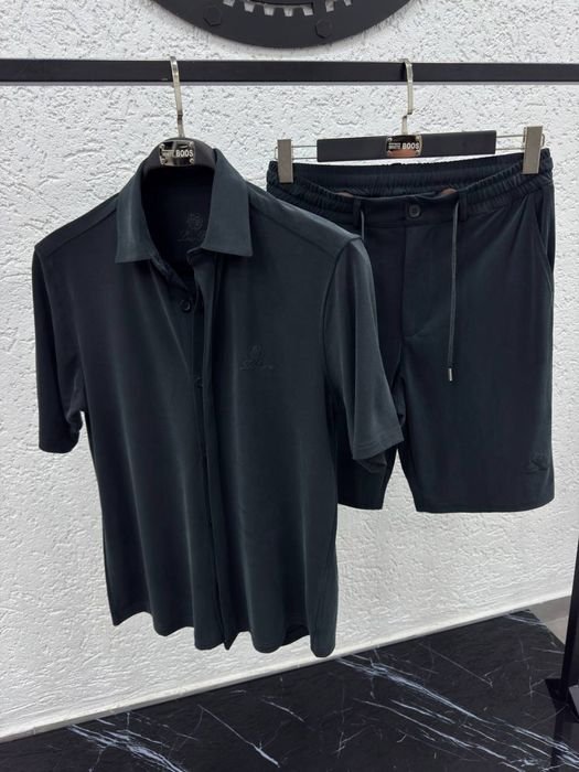 Femme Loro Piana Costume Noir Tencel M L XL XXL