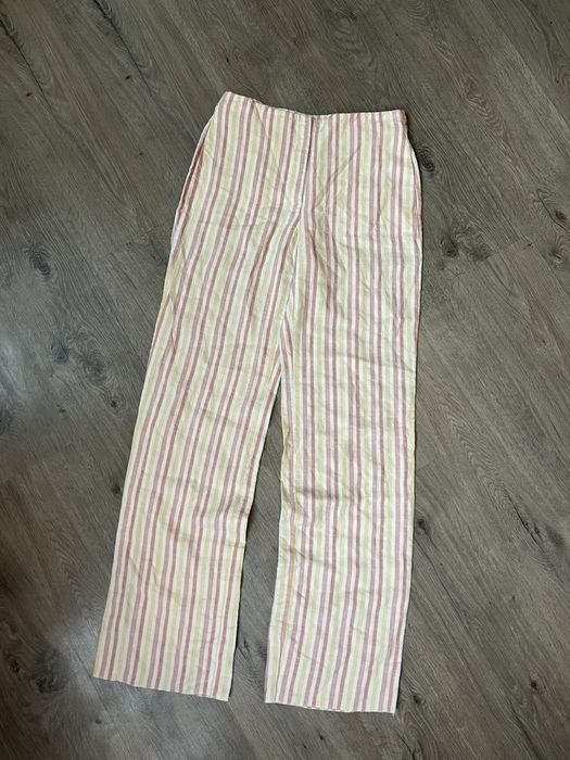 Femme Loro Piana Pantalon Rayé Lin 44