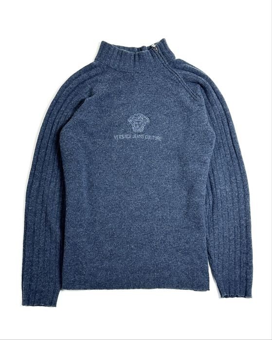 Herren Versace Jeans Couture Pullover Blau Wolle