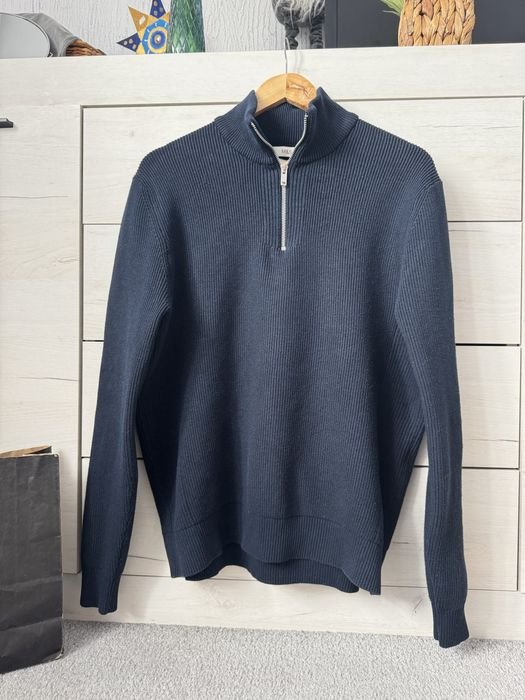 Homme M&S Pull Bleu Marine Coton 40