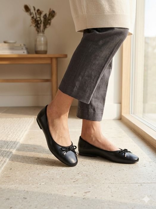 Women Heels Black Faux Leather 43