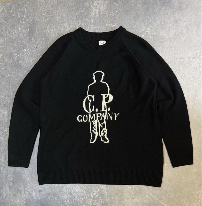 Homme C.P Company Pull Noir Laine 40