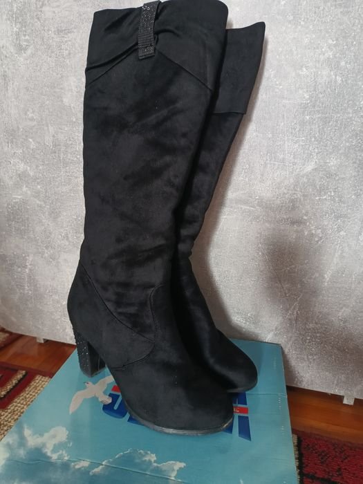 Women Boots Black Suede 41