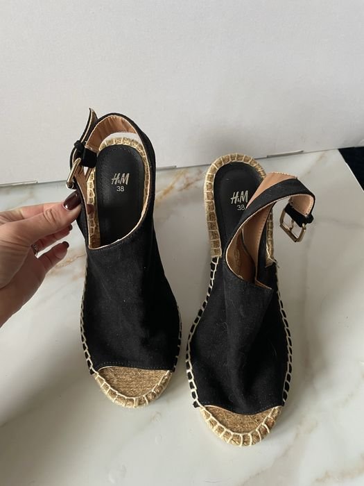 Women H&M Heels Black Suede 38