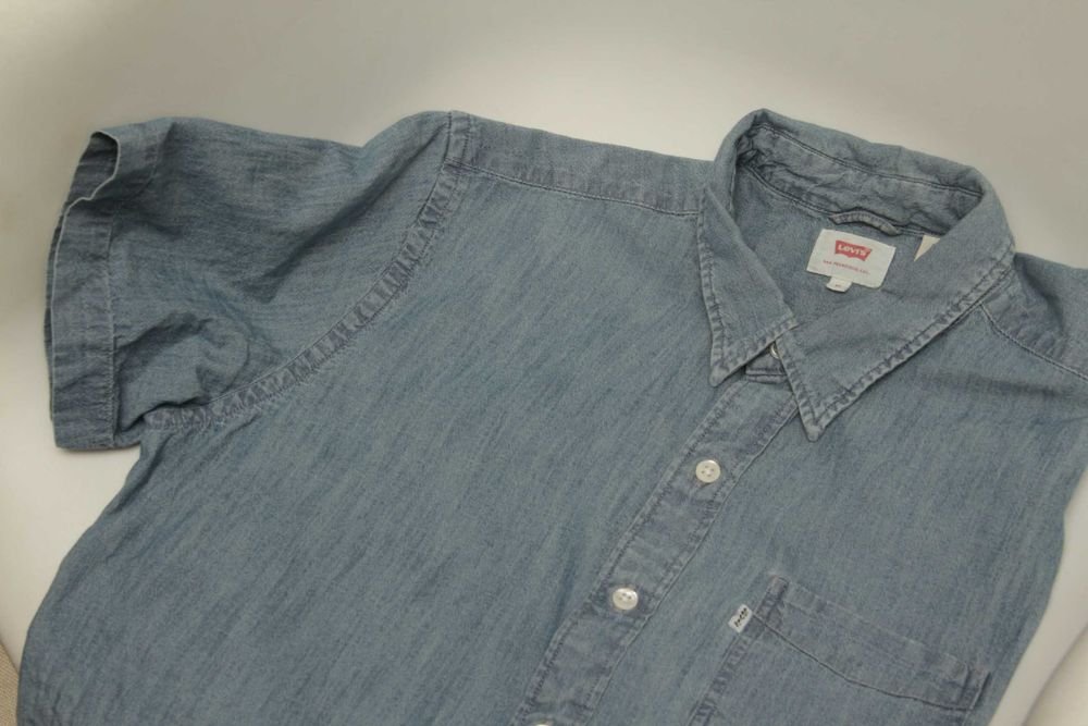 Men Levis Shirt Navy Cotton 38