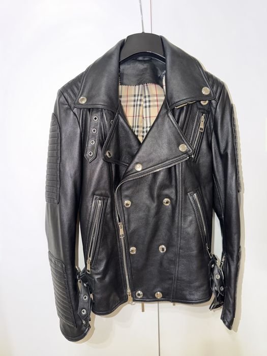 Homme Burberry Veste Noir Cuir Écologique 40