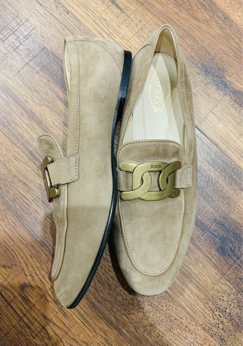 Women Tod's Heels Beige Suede 38