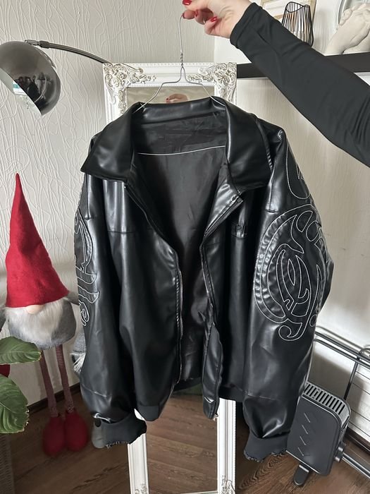 Uomo Giacca in Pelle Nera 40